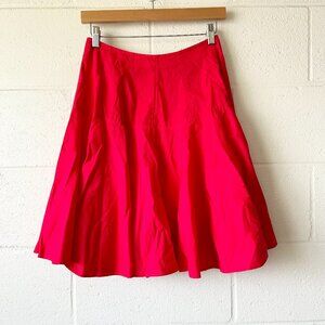 Body By Victoria Red Flowy School Girl Short Knee Length Skirt Women's Size 4